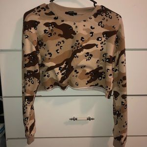 Cheetah print cropped sweatshirt